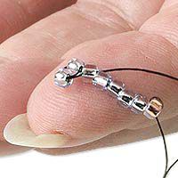 Step 4 - adding six seed beads